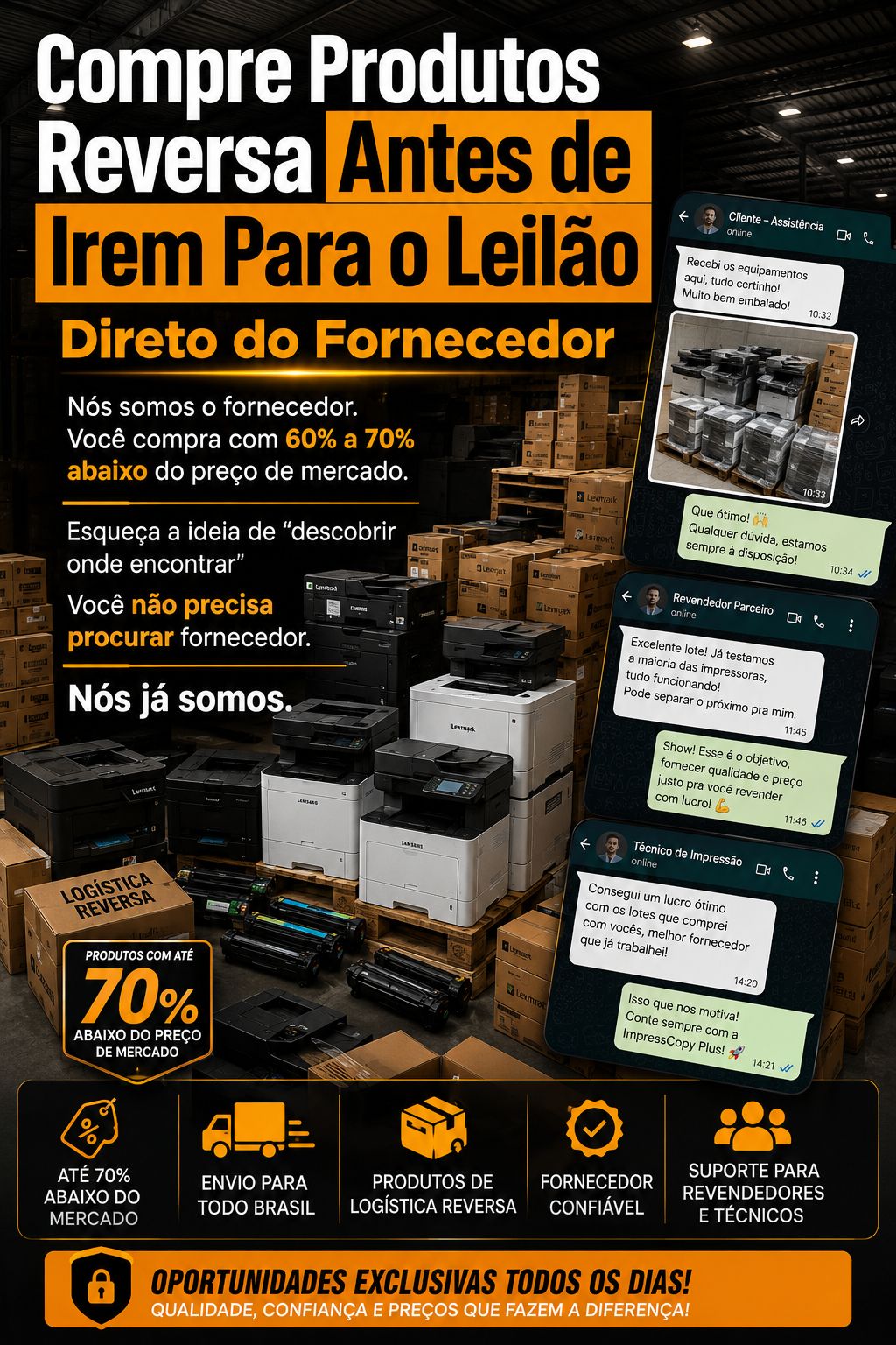 🔥 Leilão Empresarial de Impressoras e Multifuncionais
